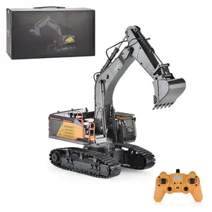 HUINA 1592 RC Excavator 1:14 Scale 22 Channels 2.4G Semi-Alloy Remote control Engineering Crawler Tractor Children's Gift