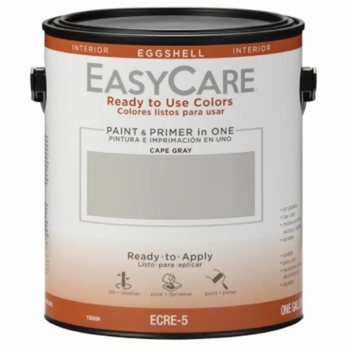212 MAIN 1 gal Cape Gray Eggshell Acrylic Latex Interior Paint & Primer - Indoor Use, Automotive & Motorcycle Paint Care, Quick Dry, Non-Spatter, Easy Soap & Water Clean Up, VOC Less Than 50g/L ECRE-5, High Quality Material, Easycare