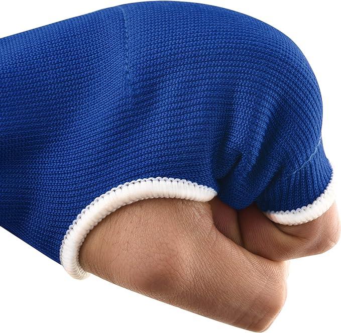 FISTRAGE Boxing Hand Wraps Inner Gloves for MMA & Kickboxing - Gel-Padded V-Foam, Elasticated Padded Cotton Bandage, Long Lasting Velcro Closure, Supportive Fit