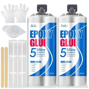 Epoxy Glue - 5 Minute  Repair Multi-Purpose Glue for Repairing Tile, Metal, Ceramics, Plastic,  - 2 Part Clear Epoxy  Adhesive with Accessories, Wear-Resistant,  - 3.5oz