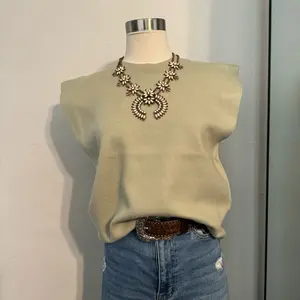 Laura Crew Neck Sweater Top - Sage