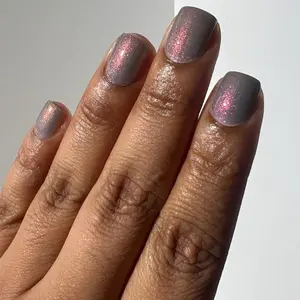 Lavender Kiss Tri-Thermal Nail Polish inspired by The Licks - Navy Periwinkle Dusty Magenta Color Shift with Multichrome Shimmer & Glow-in-the-Dark Finish 15 mL