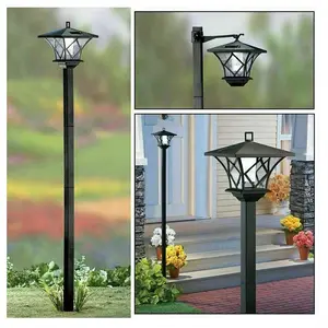 1PCS Outdoor Post Lights Pole Lights Decorative Floor Lamp Vintage for House Patio Garden Backyard Front/Back Door Solar Floor Lamps Decoration Lights