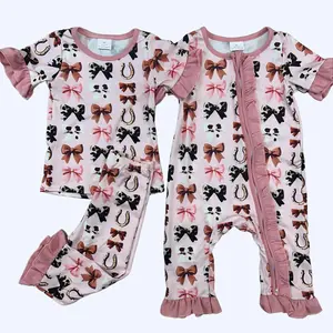 Fall New Cutest Bow Print Pajamas! Matching Sister Sets & Onesies - Ultra Cozy Cotton, Adorable Sleepwear for Siblings