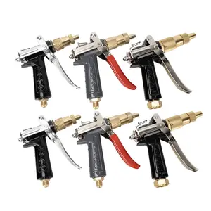 Garden hose spray gun, heavy-duty hose spray gun, equipped with 4 spray modes, brass garden hose nozzle manual watering sprayer, for watering plants, washing cars and pets