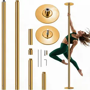 SAYGOGO Professional Heavy-Duty Steel Dance Pole Kit, 441LBS Capacity, 85-108.5 Inches Adjustable Height with Extension Rods, Spinning & Static Dual Mode, Removable No-Drill for Home Practice