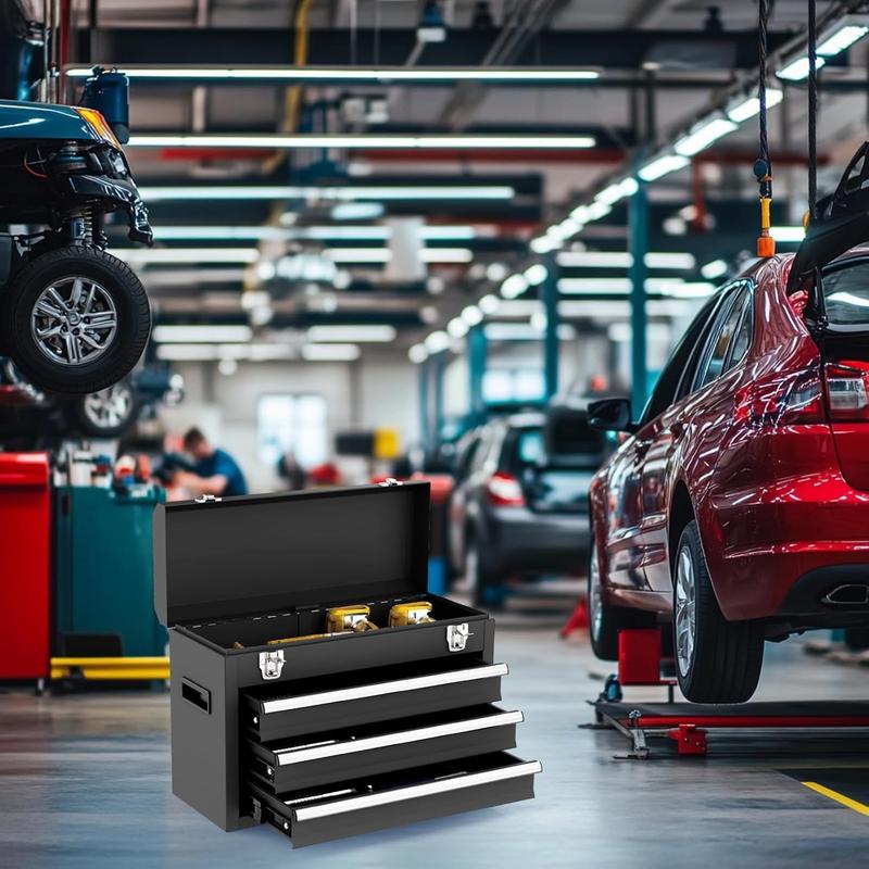 3 Drawer   Box, Portable   Box  EVC Liners and Latches Closure, Heavy Duty Steel  Chest  Ball Bearing Opening and Powder Coated Finish, Black Lockable Weed Eater Rack for Trailers Carpenter Tool Belt with Suspenders wrench metal garden pack out rolling