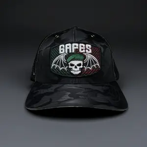 Gorra Mexicana con Parches Bordados de la Bandera de Mexico, Gafes Y Murciélagos