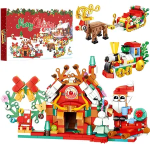 24 Day Surprise Advent Calendar Mini Building Bricks Christmas Tree Santa Reindeer DIY Kit Kids Christmas Gift