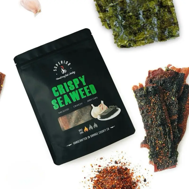 CRISPY SEAWEED • BEEF JERKY CHIPS Snack Crunchy 3 oz