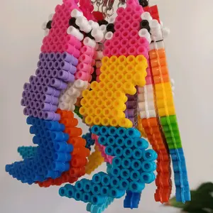 Worm on a String Pride Keychains - Colorful Bead Design Keychains for Pride Celebration