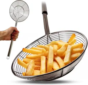 Stainless Steel Spider Strainer Skimmer Ladle Fryer for Cooking and Frying Kitchen