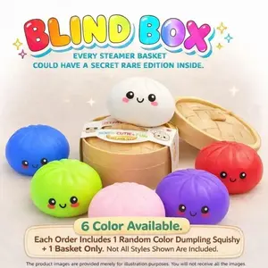Big Dumpling Squishy Random, 1 Piece Kawaii Squishies, Mystery Bun Fidget Toy, Soft TPR Stress Relief Toy, Random Style Unboxing Surprise, Valentine's Day & Easter Gifts, Ideal for Kids' Exchanges
