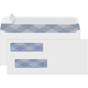 500#8 Self Seal Business Envelopes, No.8 Double Window Design for Business and Quickbooks Check(invoice not fit), Documents Secure Mailing - Number 8 Size 3 5/8 X 8 11/16-24LB