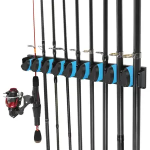 Fishing Rod Holders, Fishing Pole Holders for Garage, Wall or Ceiling Mounted Fishing Rod Rack Holds 9 Rods