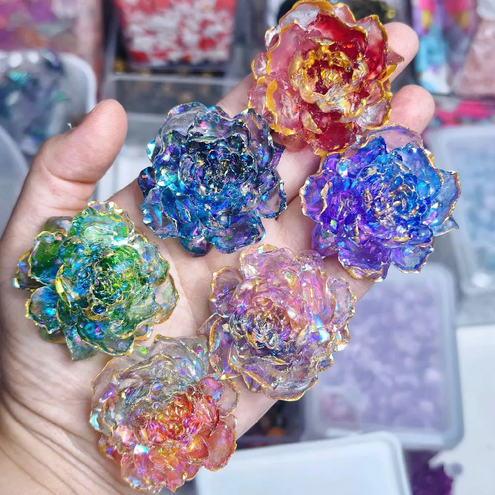 50mm Large Luminous Resin Roses- Flowers For DIY Art Craft and Decoration
