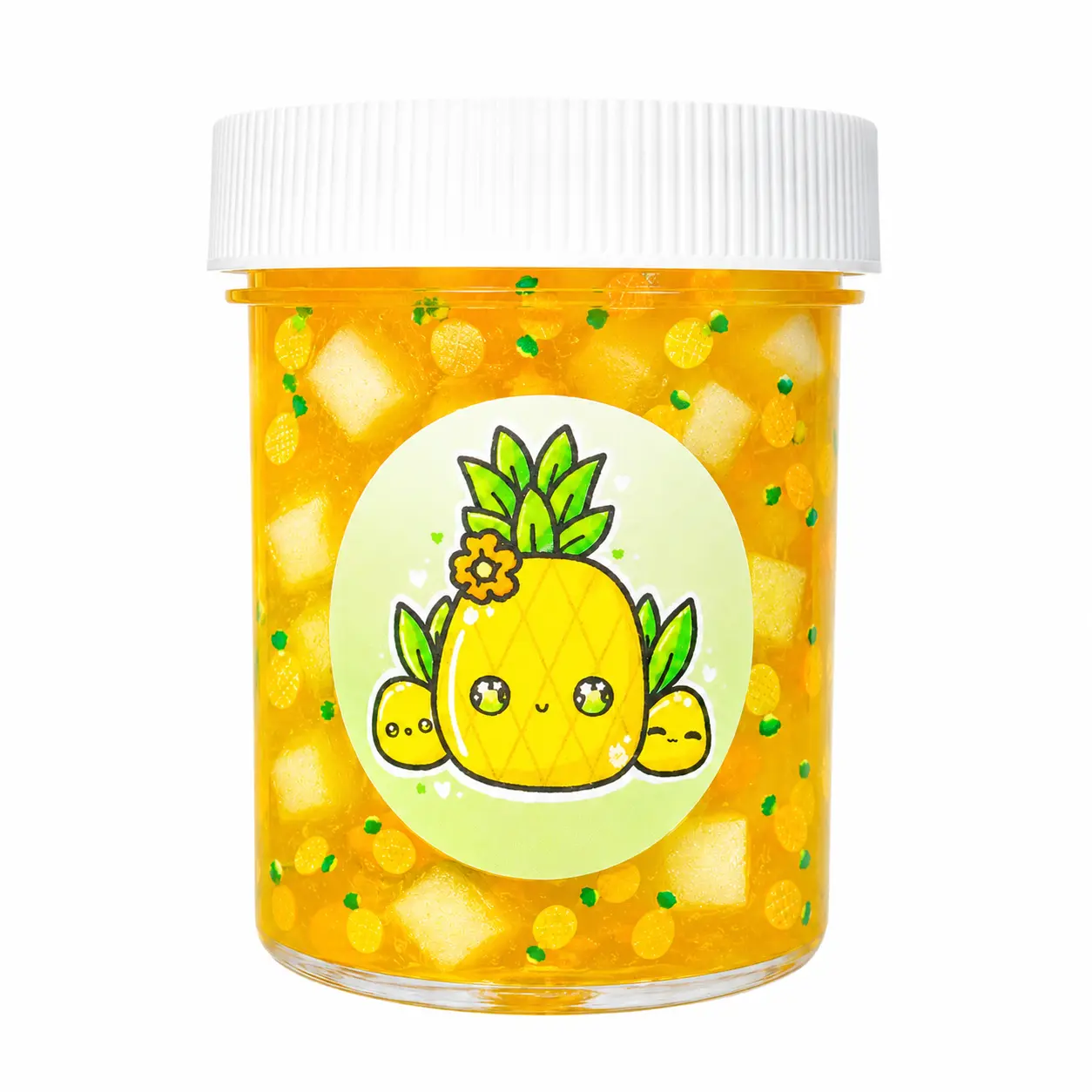 Pineapple Jelly Cube Slime – Clear Crunchy Pineapple Scented ASMR Slime