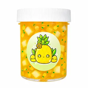Pineapple Jelly Cube Slime – Clear Crunchy Pineapple Scented ASMR Slime