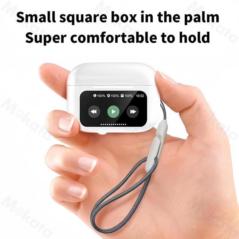 Wireless Active Noise Cancellation, BT 5.4 Headphones, Premium Sound Long Distance Connection Headset, Light-Weight Earbuds Built-in Microphone, Halloween/Christmas Gifts bluetooth kopfhörer Earbuds with LED Display  sport hifi immersive Audio White