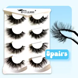 Fluffy False Eyelashes, Natural Look Eyelash Extensions, Wispy Cat Eye Look Faux Strip Lashes, Eye Makeup Strip Lash for Women & Girls, Cosmetic, Self Adhesive Lashes, Diy Eyelash Extensions, Diy Eyelash Clusters, DIY Dramatic Lashes, Falsies Eyelashes