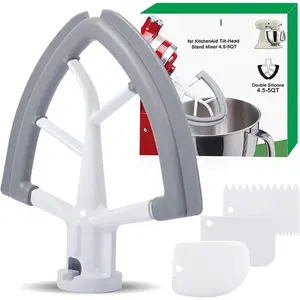 Flex Edge Beater Fit for  Mixer, 4.5-5 Quart Tilt- Flat Beater Fit for Kitchen Aid and Accessories Attachments with  Edges Flex Edge Bowl Scraper Bonus 4 Soft Scraper