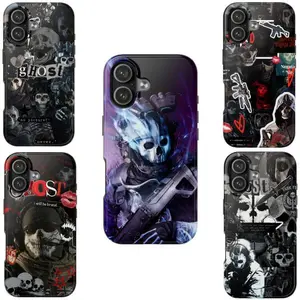 Call of Duty Design Phone Case, GHOST CoD Phone case TPU Cover Hard Tough For Samsung & Iphone 17 16 15 14 11 Pro Max 13 12 XS X Soft Back Cover Protection Shockproof Cellphone Smartphone