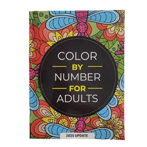 Color by Number for Adults 2025 Edition Watercolor Coloring Book with 75 Flower Animal Mandala & Nature Designs for Stress Relief Therapy Art Crafts Durable Drawing Pad Art Markers Pen,Back-to-School Paint by Numbers Book