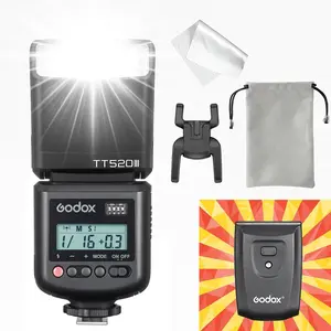 Godox TT520 III TT520III Camera Flash - Godox TT520 II TT520II Upgraded, 433MHz GN33 Manual Flash with RT-16 Transmitter, 1/128-1/1Power(±1/3-stop), S1/S2 Mode,Compatible w/Center-Pin Hotshoe Cameras
