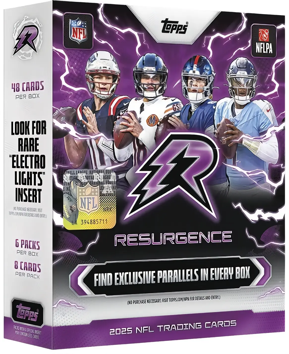 Topps 2025 Resurgence Football Trading Cards - Ultra Rare Electro Lights Inserts & Neon Initiates Autographs - Premium Chrome Technology