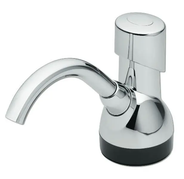 GOJO Manual Pump Chrome Finish Counter Mount Soap Dispenser - 1500ml, GOJ 8500-01 CX, Sanitary-Sealed Refills, Dripless Flow, Leak-Proof, Durable, Keeps Counters Clean, Lifetime Guarantee for Public Facilities