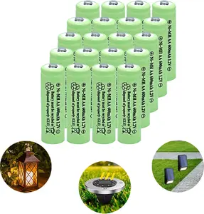 AA Ni-MH Rechargeable Solar Light Batteries, 1.2V 600mAh High Performance Cells, Durable Power for Outdoor Garden Lights, Remotes and Computer Mice