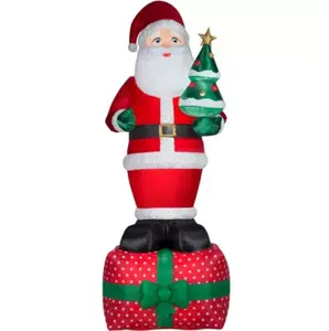 10 Foot Santa Scene Light Up Christmas Inflatable Lawn Decoration