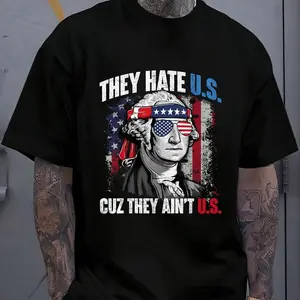 They Hate Us Cuz They Ain't Us USA American Flag 4th of July T-Shirt Shirt Printed in USA