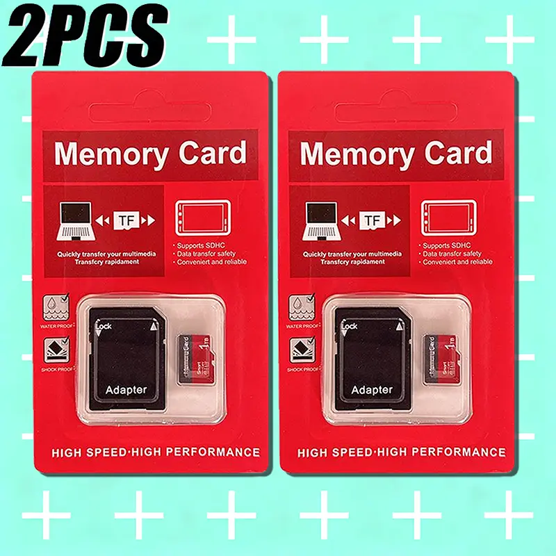2 Packs 1TB Micro TF Storage Card with Adapter, Micro SD Card Compatible with All Series of Home Smart Meters, Supports Electricity Usage Recording and Surveillance Video, PC Analysis Capable micro tf memory card Microsd Card High Speed