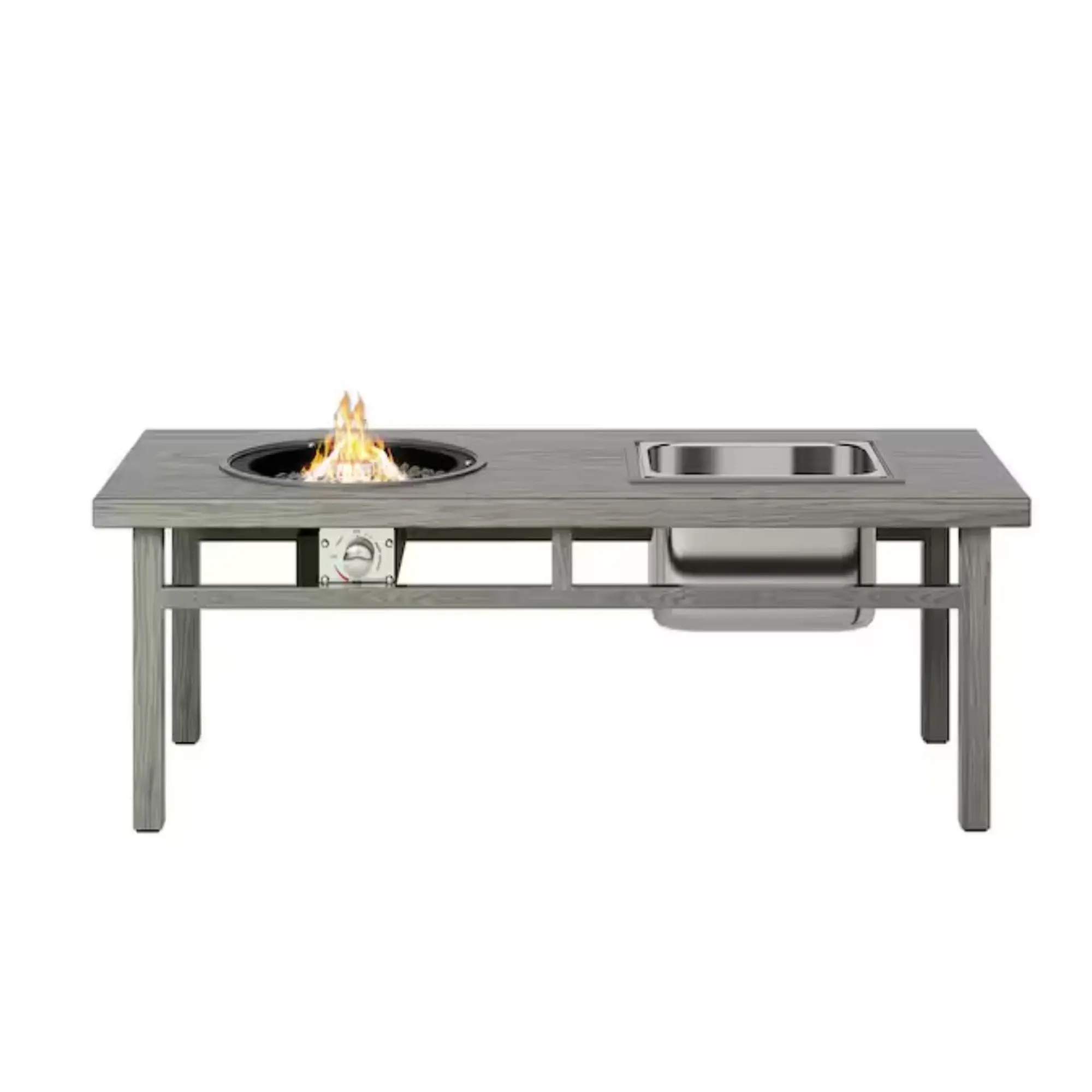3 In 1 Outdoor Propane Fire Pit Table 50, 000 BTU With Ice Bucket