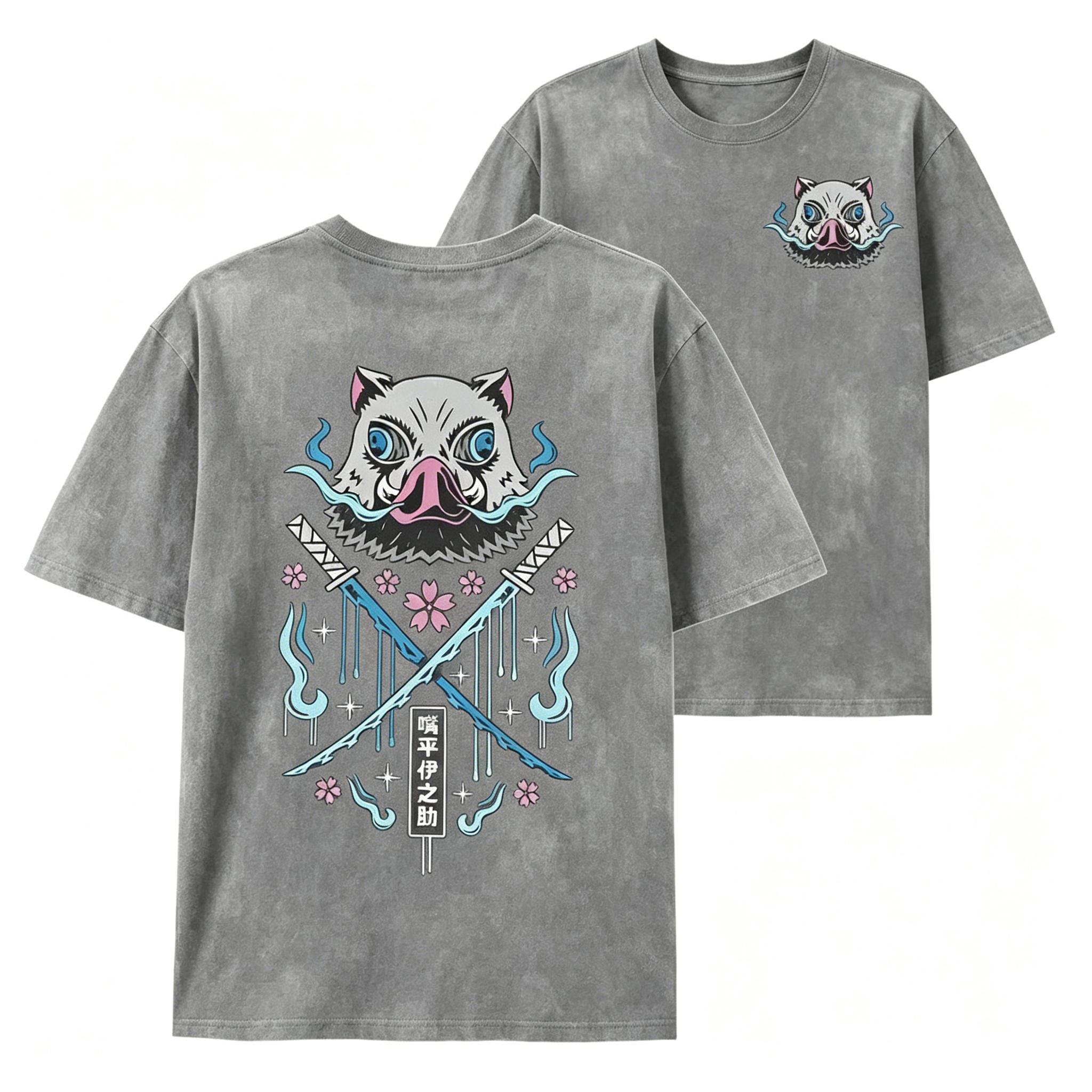 Inosuke Hashibira with his sword Dual Serrated Nichirin Katanas shirt, Sweatshirt & Hoodie, Demon Slayer t-shirt, Anime lover t-shirt graphic tees  funny graphic tee men’s trendy t-shirts deals humorous 90s streetwear covenant penny tees meme boyfriend