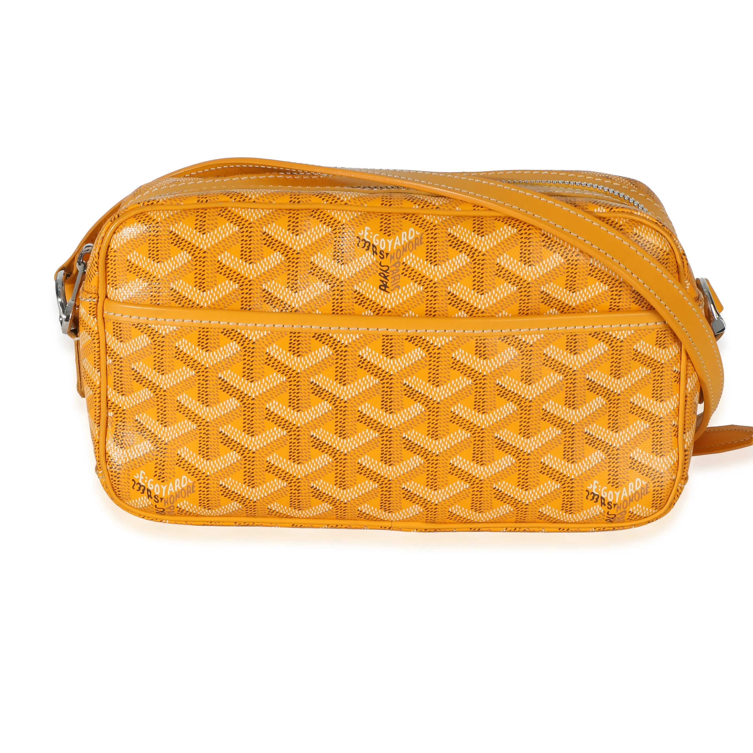 Pre-owned Canvas Shoulder bags Yellow Goyardine Sac Cap Vert PM