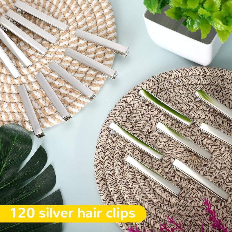 120 pieces mini metal hair clip set -2.16 inches, non slip, can be used for DIY bow making crocodile clips, hair clip crafts