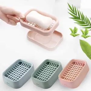 Double Layer Soap Dish, 6 Counts/set Soap Storage Container, Soap Drainage Box, Suitable for Shower, Bathroom, Kitchen Sink