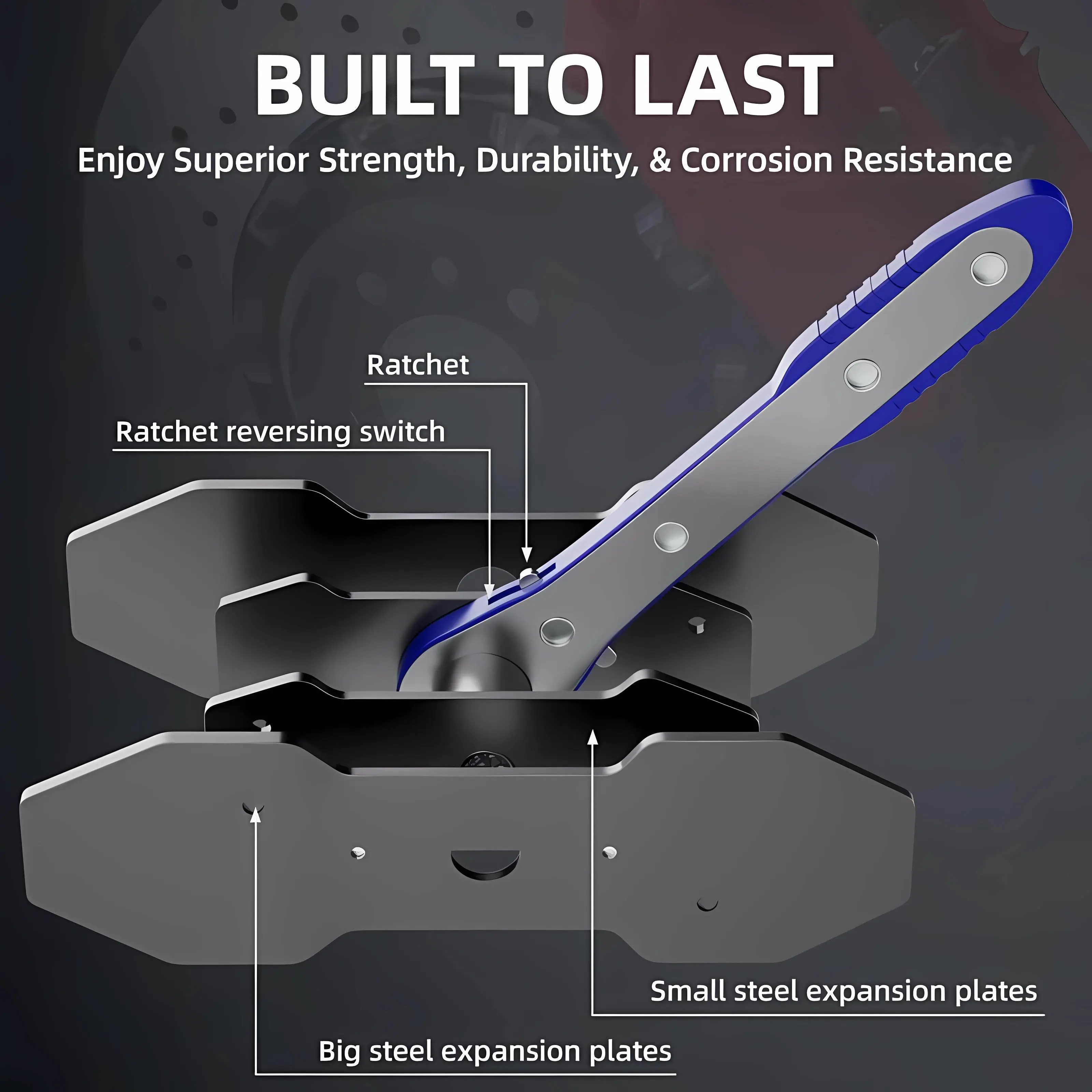 Universal Effort-Saving Disc Brake Caliper Piston Reset Tool & Brake Pad Spreader, Quick-Safe Replacement Aid, Compatible with 1-2-4 Piston Calipers, Complete Vehicle Maintenance Set with Quad Large Plate Gifts