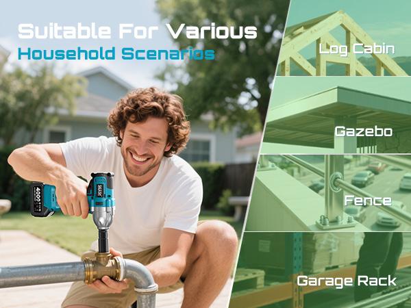 Upgraded 1200N.m(885ft-lbs) Brushless Impact Wrench 1/2", Seesii Cordless Impact Wrench with One Battery, Six Sockets, Quick-Change Chuck- Heavy Duty Power Tool for Professional Mechanics & DIY Enthusiasts, Black Friday Deals