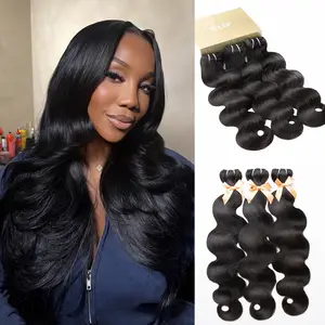 MLIP 16A Bundles of Human Hair for Black Women, 3 Bundles Raw Indian Body Wave Unprocessed Virgin Hair Extensions (18 20 22 Inch), Hair Replacement