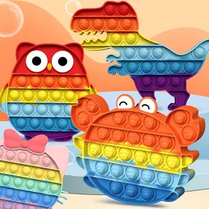 Cute Cartoon Animal Quick-Push Bubble Toy, 1/3 Counts Stress-Relief Knock-and-Squeeze Kawaii Squishies, Decompression Squeeze, Creative Birthday and Holiday Gift