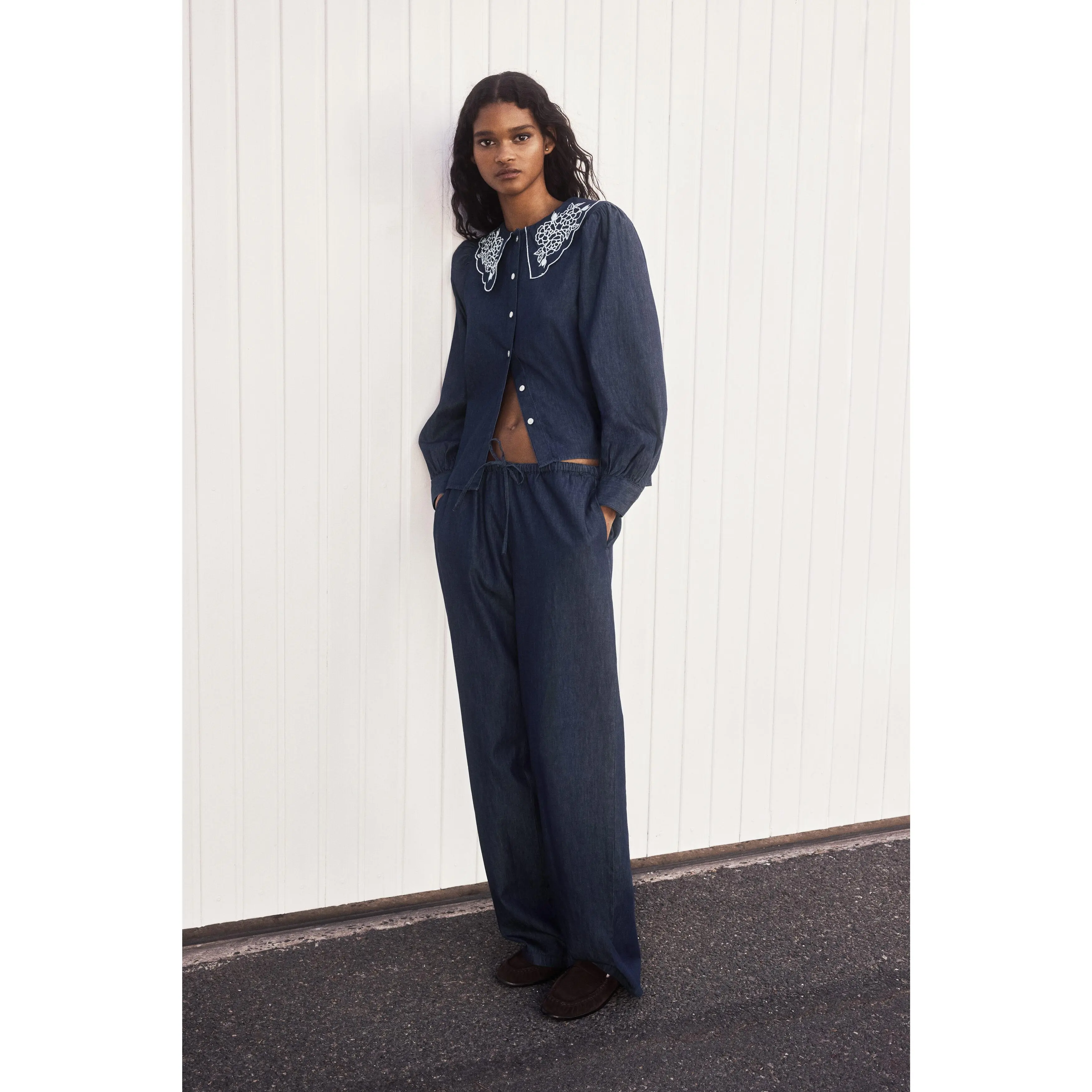 H&M Denim drawstring trousers H&M Denim drawstring trousers