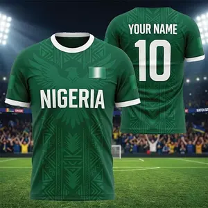 [Custom Name] Nigeria Eagle Soccer Fan Jersey, Personalized Name Number Football Shirt, Green Heritage Sports Apparel, Custom Supporter Jersey, African Pride Football Tee, Unisex Game Day Wear, Gift For Nigeria Fans
