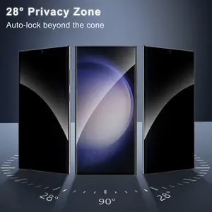 JavoYion 3 Pack Privacy Screen Protector for Samsung Galaxy S22 Ultra / S23 Ultra [Not Glass], Fingerprint Compatible, Anti Spy