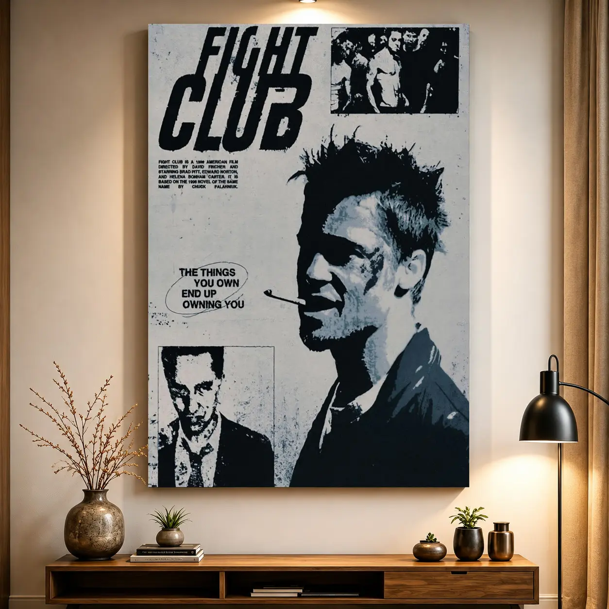 Fight Club Poster by David Fincher Vintage Retro Art Print Minimalist Movie Poster Customizable Home Decor Gift for Movie Lovers Classic Cinema Touch
