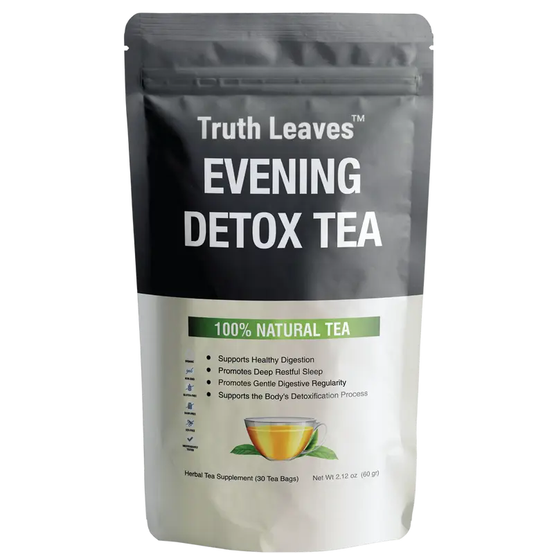 Evening Detox - Gentle Herbal Colon Cleanse with Senna, Dandelion & Ginger - Caffeine Free Sleep Tea for Deep Rest