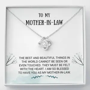 To My Mother-In-Law - Love Knot Necklace, Step Mom, Mothers Day, Mother In Law, Bonus Mom Jewelry, Step Parent Gift,  Personalized Jewelry