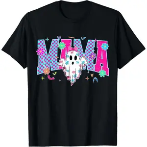 Spooky Mama Halloween Cute Ghost Coquette Bow Trick Or Treat T-Shirt Tops Womenswear
